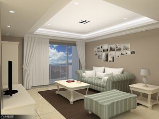 美式风格公寓小清新沙发背景墙设计图纸