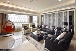 新古典风格温馨80平米沙发背景墙设计图