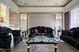 新古典风格唯美豪华型沙发背景墙设计图纸