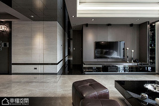 现代简约风格公寓时尚黑白电视背景墙设计