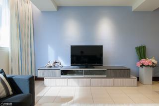 混搭风格公寓舒适电视背景墙设计图纸