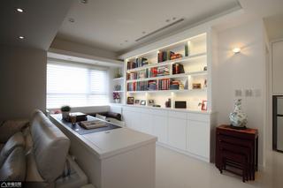 简约风格公寓舒适白色开放式书房装修图片
