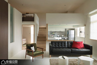 简约风格挑高户型舒适沙发背景墙设计图