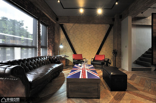 英伦风格公寓浪漫沙发背景墙效果图