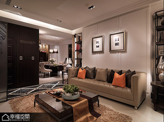 新古典风格公寓舒适沙发背景墙设计图纸