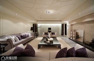新古典风格大户型温馨沙发背景墙设计