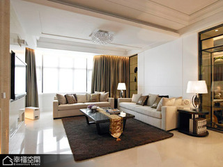 新古典风格公寓舒适沙发背景墙装修图片