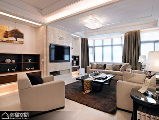 新古典风格公寓舒适客厅设计图纸