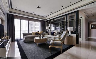 新古典风格公寓奢华沙发背景墙装修效果图