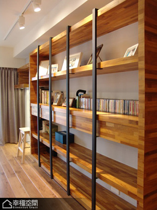 日式风格公寓舒适书架效果图