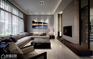 新中式风格公寓舒适客厅设计图