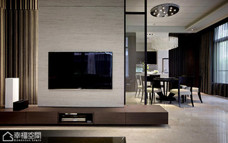 新中式风格公寓舒适电视背景墙装修图片