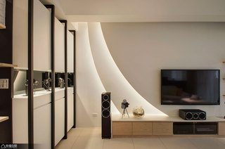 现代简约风格公寓简洁电视背景墙设计