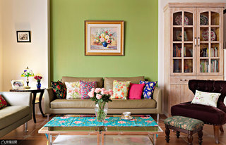 欧式风格复式小清新沙发背景墙设计