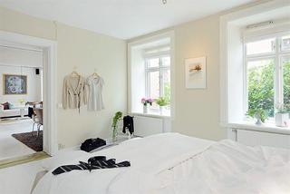 北欧风格舒适白色90平米卧室隔断装修效果图