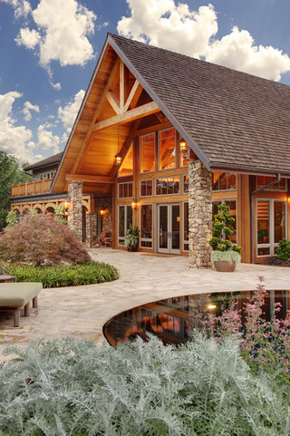美式乡村风格经济型140平米以上庭院鱼池设计