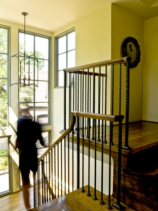装修客厅田园风格富裕型140平米以上铁艺楼梯扶手设计
