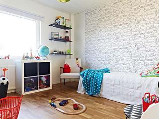 北欧风格舒适小卧室壁纸旧房改造家装图片