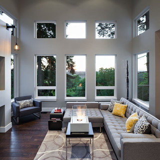 美式风格客厅2013别墅及大气咖啡色15平米客厅装修