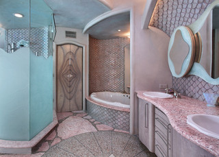 地中海风格客厅300平别墅唯美蓝色2平米卫生间装潢