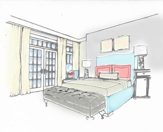 现代北欧风格四房以上舒适白色欧式家具效果图