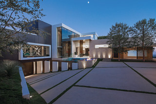 现代简约风格三层连体别墅艺术白色效果图