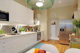 北欧风格三居室温馨90平米开放式厨房设计图纸