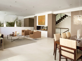现代简约风格客厅3层别墅时尚家具客厅过道装修效果图