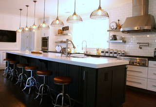 美式风格客厅中式古典家具开放式厨房吧台设计