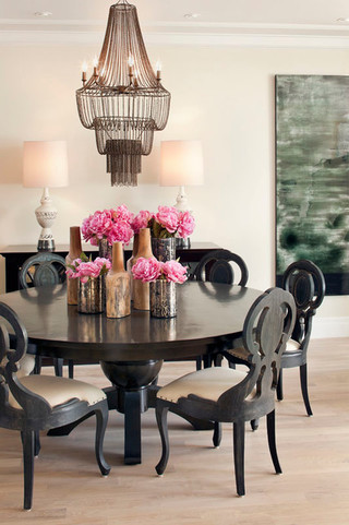 现代简约风格餐厅复式客厅装饰小清新白色客厅实木餐桌图片