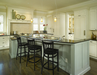 美式风格2013别墅及现代奢华米色厨房吧台装修图片