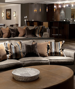 三层连体别墅低调奢华咖啡色宜家沙发床效果图