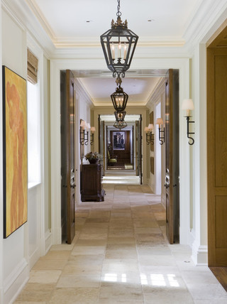 欧式风格卧室200平米别墅实用原木色家居走廊设计
