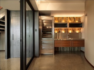 现代简约风格客厅一层别墅稳重咖啡色设计图