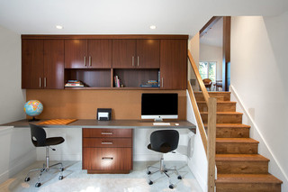 现代简约风格厨房3层别墅舒适咖啡色工作区设计图