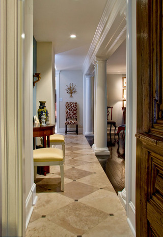美式风格客厅一层别墅及客厅豪华咖啡色家装走廊设计图