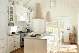 美式风格美式别墅唯美白色卧室开放式厨房餐厅装潢