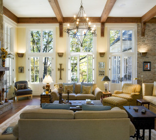 欧式风格客厅一层别墅及实用原木色家居装修图片