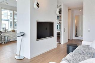 北欧风格二居室简洁白色客厅隔断设计