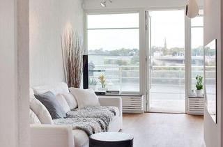 北欧风格二居室简洁白色设计图
