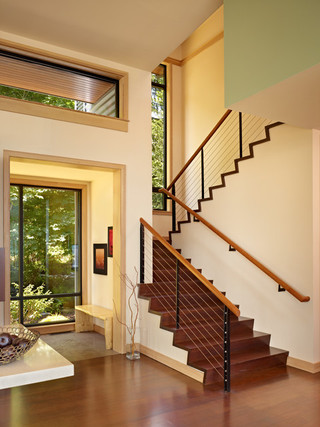 现代简约风格厨房富裕型140平米以上别墅楼梯装修图片