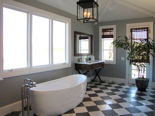 现代简约风格卧室富裕型140平米以上独立式浴缸图片