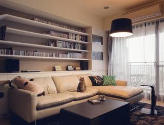 现代简约风格公寓舒适米色客厅效果图