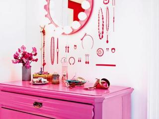 北欧风格可爱粉色80平米梳妆台设计师的家