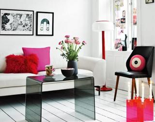 北欧风格可爱粉色80平米客厅设计师的家