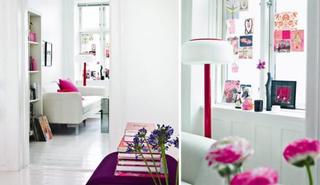 北欧风格可爱粉色80平米设计师的家