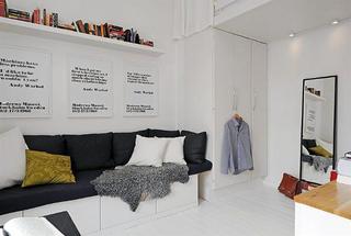 北欧风格小户型温馨白色客厅沙发装潢