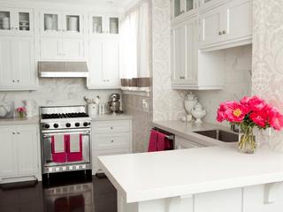 混搭风格公寓温馨白色厨房装潢