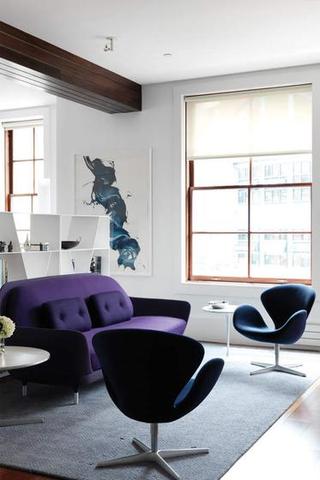 现代简约风格公寓紫色设计图
