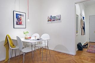 北欧风格简洁白色60平米餐桌图片